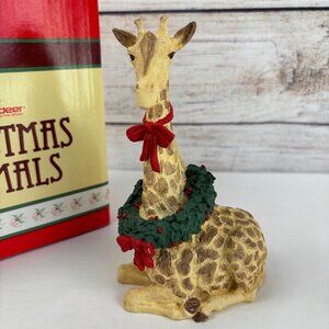 Silver Deer Tom Rubel Christmas Animals Giraffe Wreath Figurine
